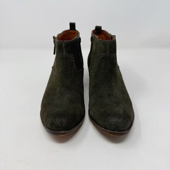 Lucky Brand Womens 7 Green Suede Leather LK Benniee Ankle Booties Block Heel - Picture 3 of 12
